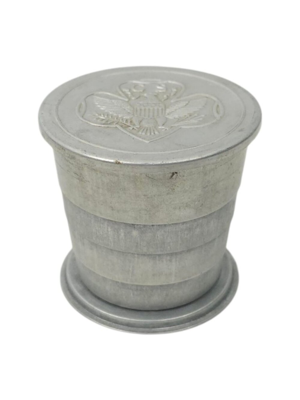 Girl Scouts of America Aluminum Collapsible Drinking Travel Cup With Lid Vintage